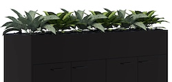 Black Planter 1800 Artificial Plants