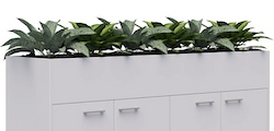 White Planter 1800 Artificial Plants