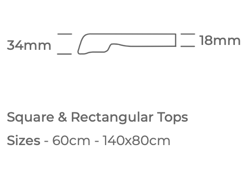 Toulouse Table Top White 80cm Square