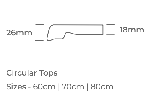 Toulouse Table Top Silver 70cm Diameter