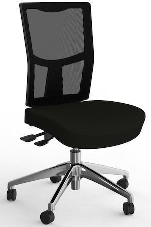 Urban Mesh Chair with alloy base and Breathe Black fabric, ergonomic design.