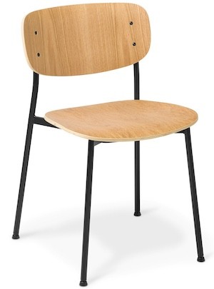 Grove Chair – natural oak café chair with steel frame for NZ businesses.