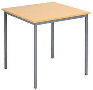 Durable Canteen Table Square 800x800, NZ-made with Melteca top for commercial spaces.