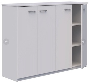 Rapid Cabinet 1200H x 1800W white – widest NZ-made office cupboard with central divider & 4 adjustable shelves