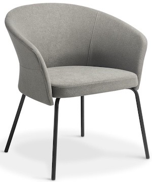 Jella 4-Leg Chair with generous cushioning and black steel frame