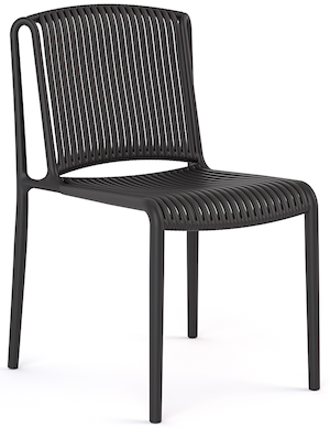 LeGrille Chair, one-piece polypropylene, perforated backrest, 120 kg capacity, modern office and hospitality seating