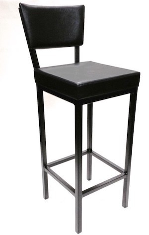 MD Barstool with Back, powder coated steel frame, 150kg rating, commercial fabric or vinyl seat, hospitality seating
