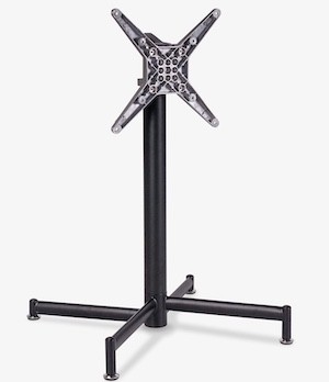 Lucca black folding table base with powder-coated steel frame for cafés and restaurants