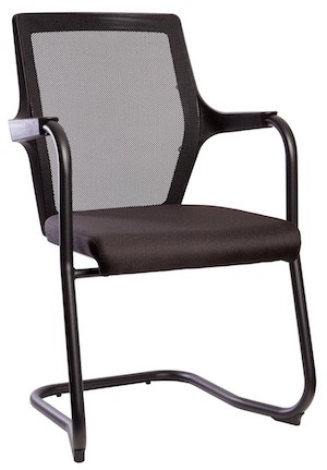 Affari Cantilever Chair Black with mesh back, fabric seat and 140 kg capacity for commercial meeting spaces