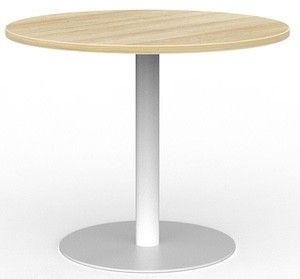 Polo Meeting Table 1000 round commercial table with melamine finish and powdercoated steel base