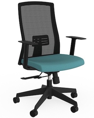 Eagle Mesh Office Chair in a selected fabric seat colour, mesh backrest, seat slide and removable slimline arms