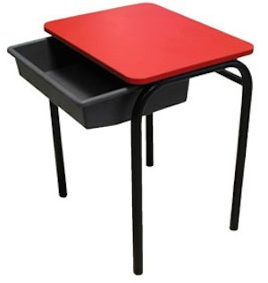 Student Desk Fixed Top With Tote Tray