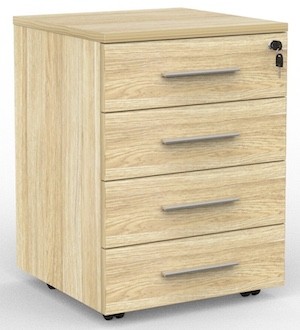 Cubit 4 Drawer Mobile pedestal with ganglock security and full-extension drawers for NZ offices