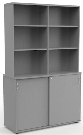 Ergoplan Credenza Hutch Silver