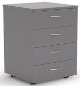 Ergoplan Mobile 4 Drawer Silver