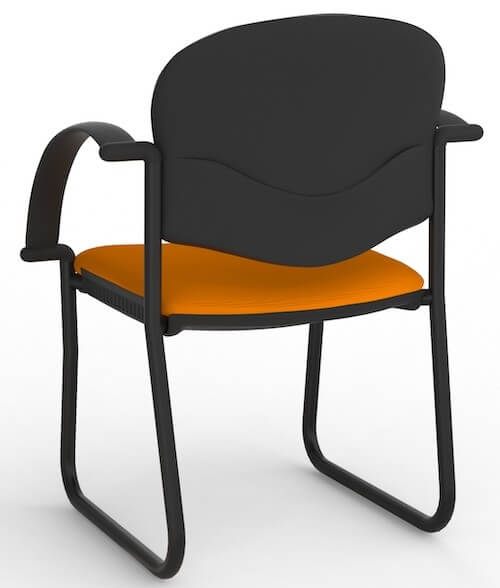 Jaz Black Skid Chair + Arms