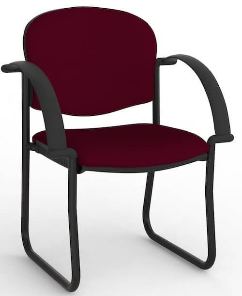 Jaz Black Skid Chair + Arms