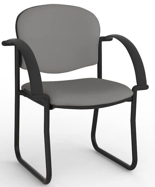 Jaz Black Skid Chair + Arms