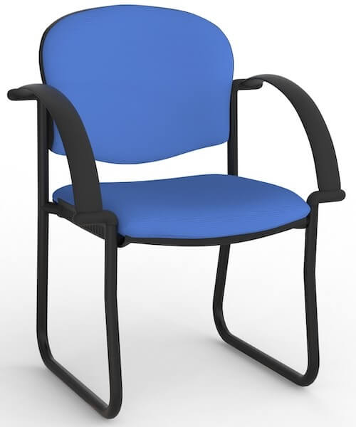 Jaz Black Skid Chair + Arms