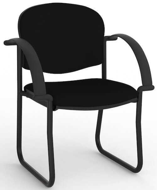 Jaz Black Skid Chair + Arms
