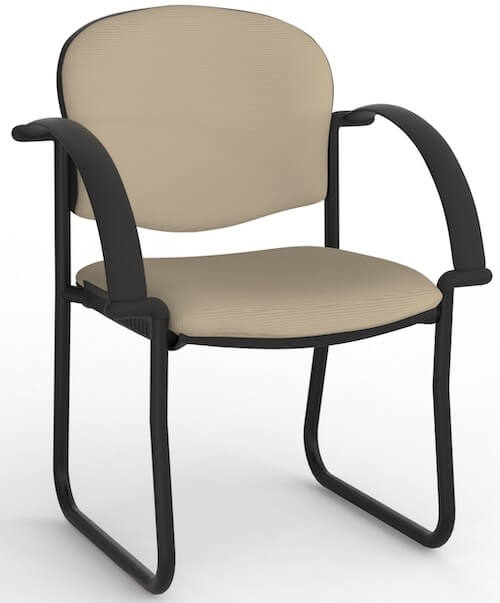 Jaz Black Skid Chair + Arms