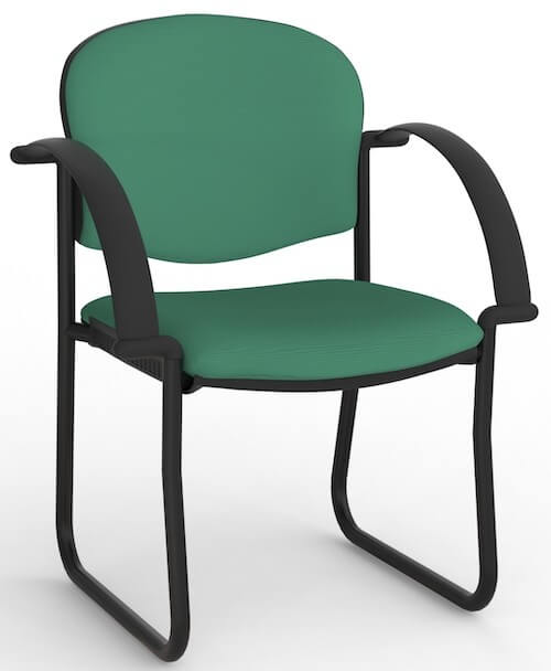 Jaz Black Skid Chair + Arms