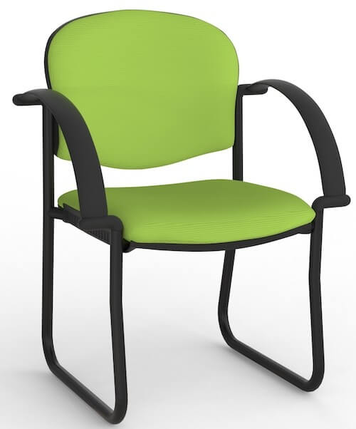 Jaz Black Skid Chair + Arms