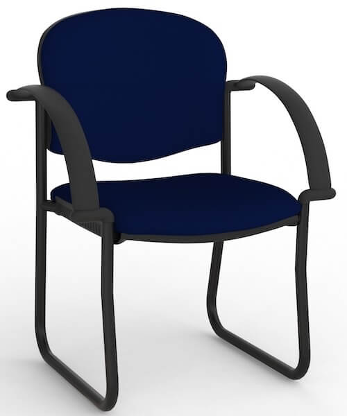 Jaz Black Skid Chair + Arms