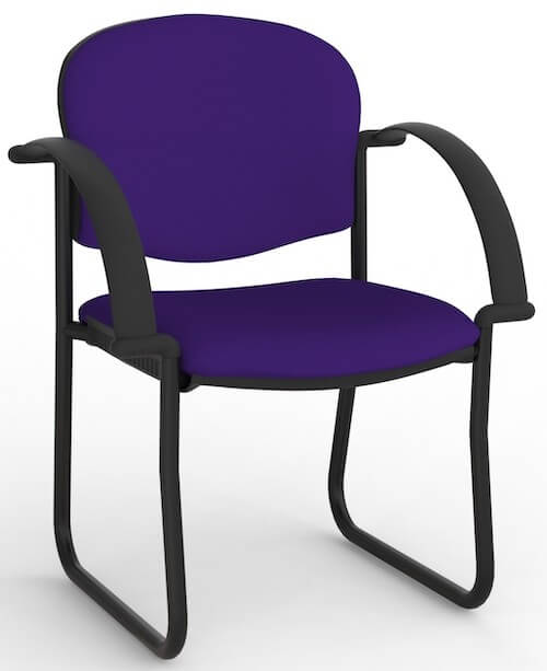 Jaz Black Skid Chair + Arms