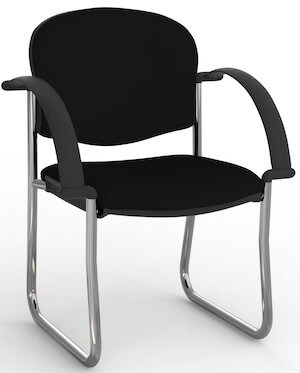 Jaz Chrome Skid Chair + Arms