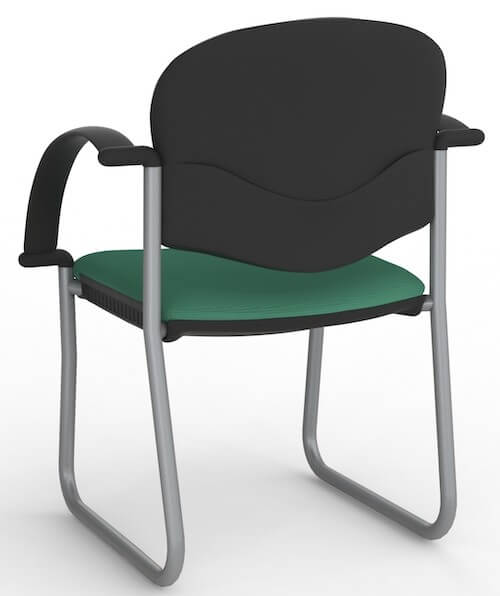 Jaz Silver Skid Chair + Arms