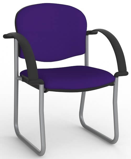 Jaz Silver Skid Chair + Arms