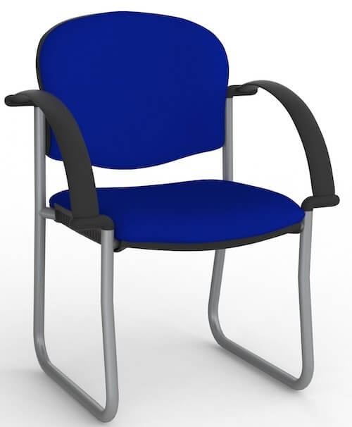 Jaz Silver Skid Chair + Arms
