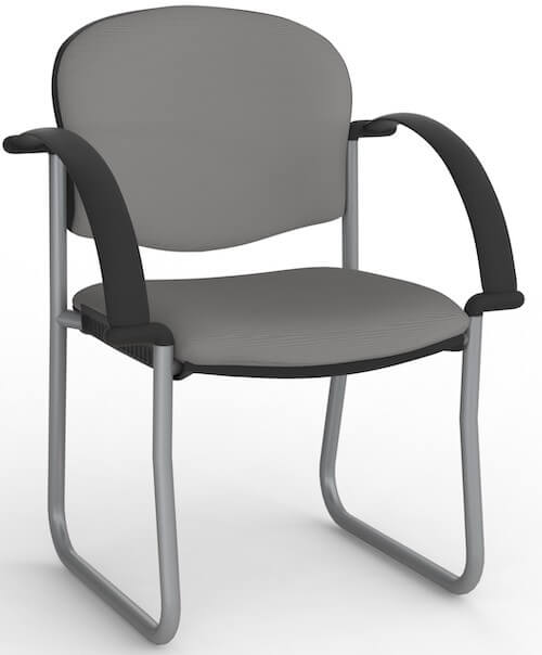 Jaz Silver Skid Chair + Arms
