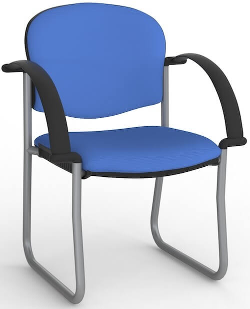 Jaz Silver Skid Chair + Arms