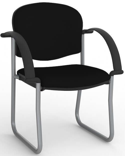 Jaz Silver Skid Chair + Arms