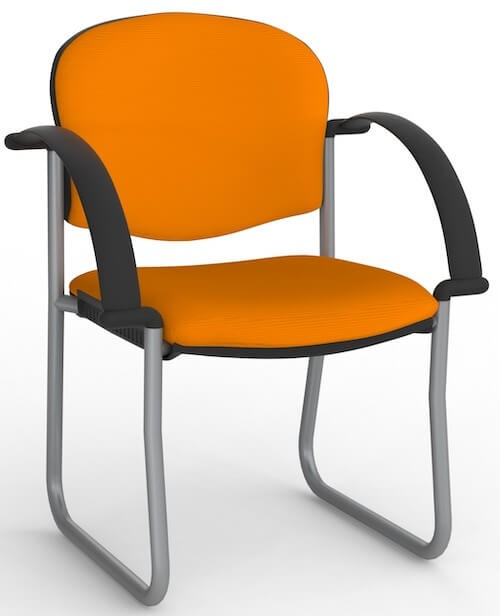 Jaz Silver Skid Chair + Arms