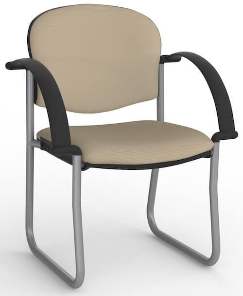 Jaz Silver Skid Chair + Arms