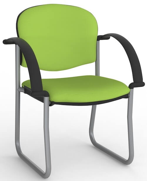 Jaz Silver Skid Chair + Arms
