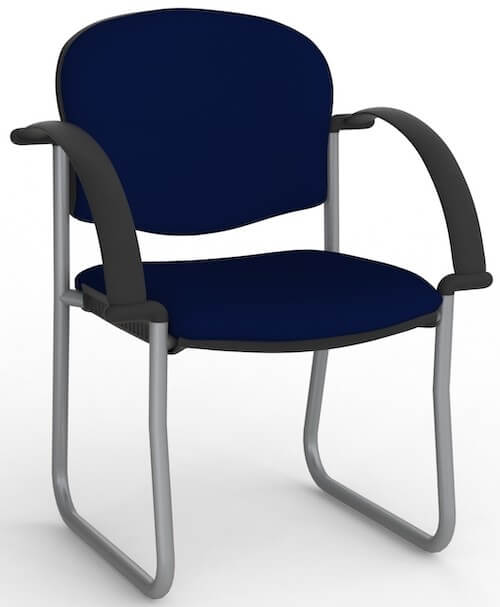 Jaz Silver Skid Chair + Arms