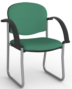 Jaz Silver Skid Chair + Arms