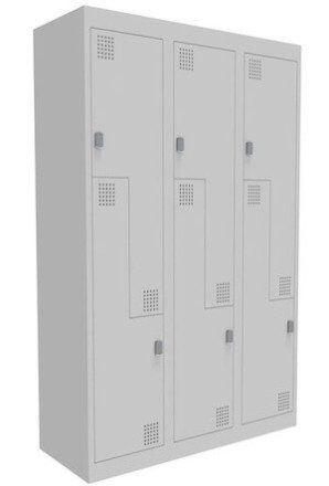 NZ 2 Step Bank of 3 Locker 375mm