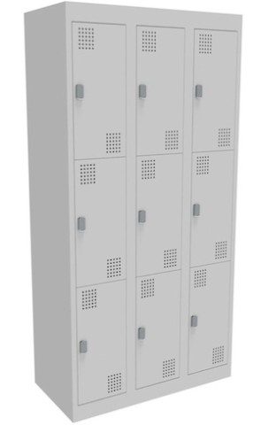 NZ 3 Door Bank of 3 Locker 300mm