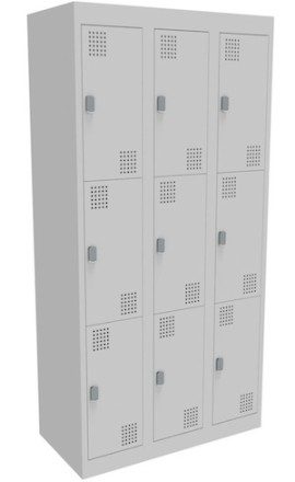 NZ 3 Door Bank of 3 Locker 375mm