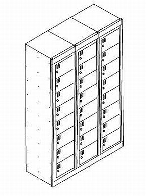 NZ 8 Door Bank Of 3 Folded Laundry Locker