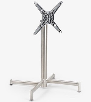 Lucca folding table base in brushed 304 stainless steel for hospitality venues
