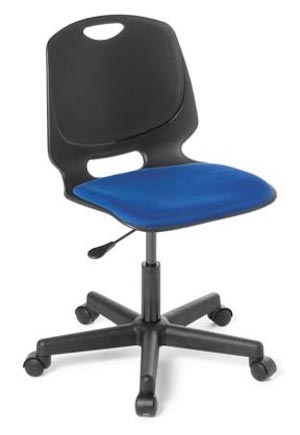 Spark Black Swivel Chair Upholstered Seat