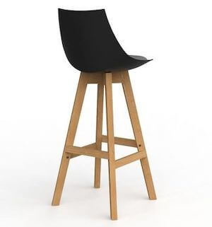 Luna Black Barstool