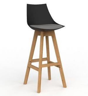 Luna Black Barstool