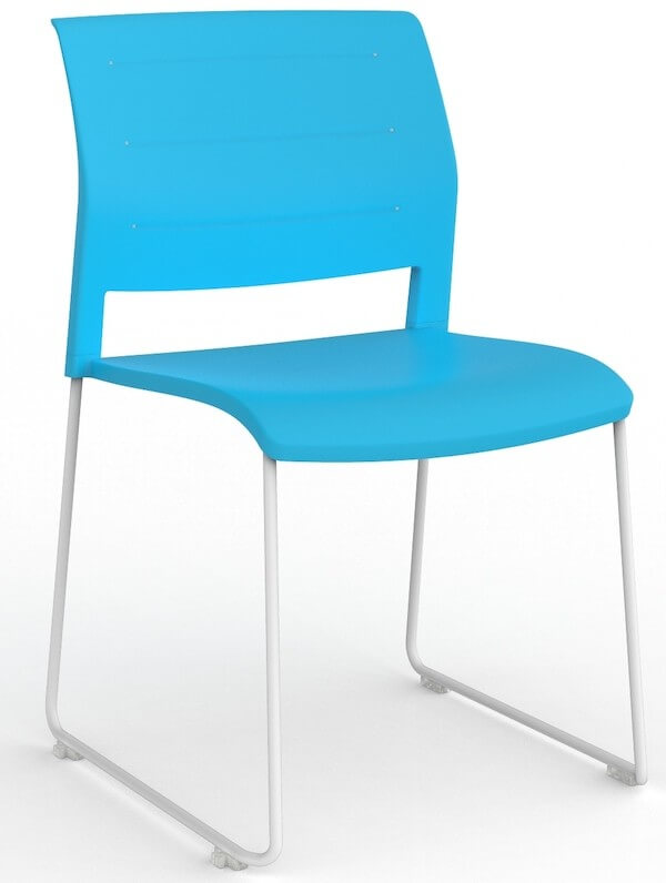 Game White Skid Stacking Chair